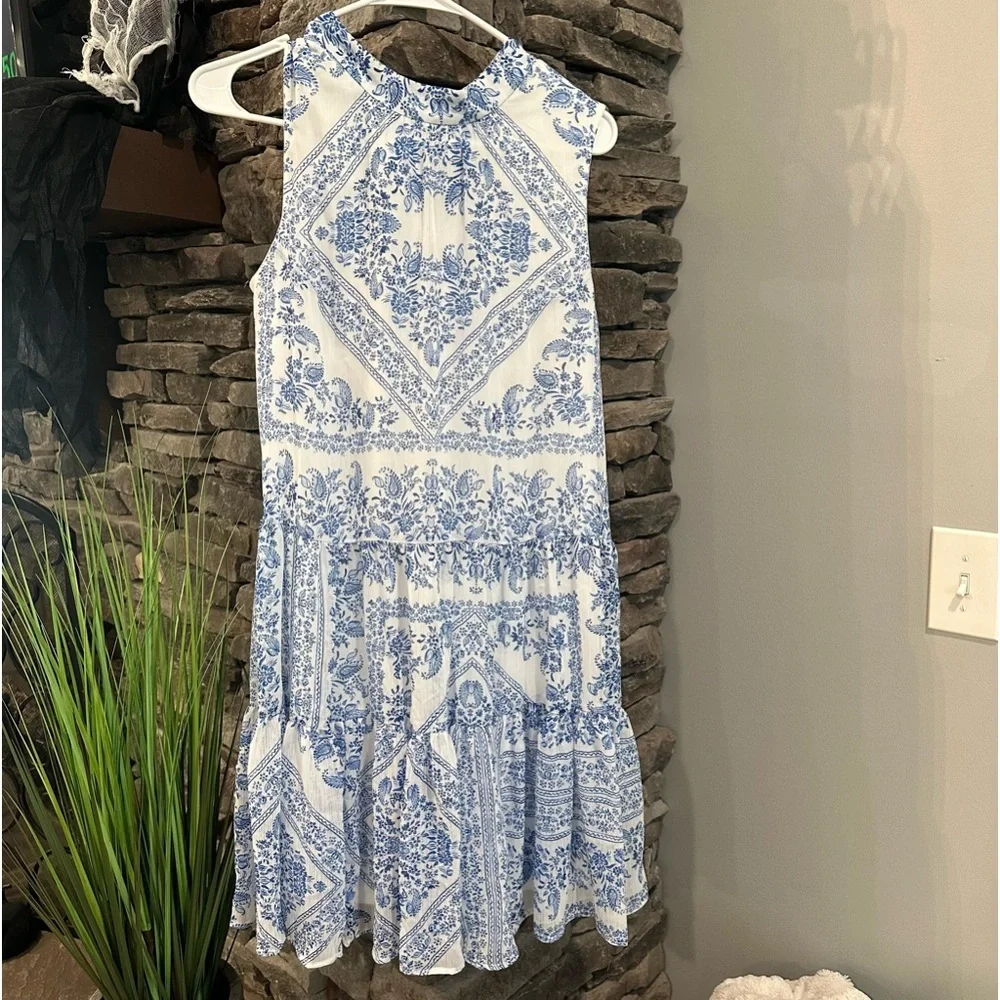 Calvin Klein Blue & White Dress Women’s Size 6 - Picture 1 of 6